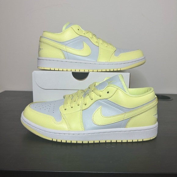 Jordan Shoes - Air Jordan 1 Low 'Lemonade' Platinum Citron White DC0774-007 Womens 10/Men’s 8.5